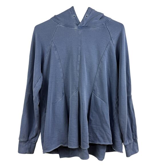 Anthropologie Pilcro Flynn Blue Hoodie Sweatshirt Small Oversized Raglan Sleeve - Picture 1 of 14